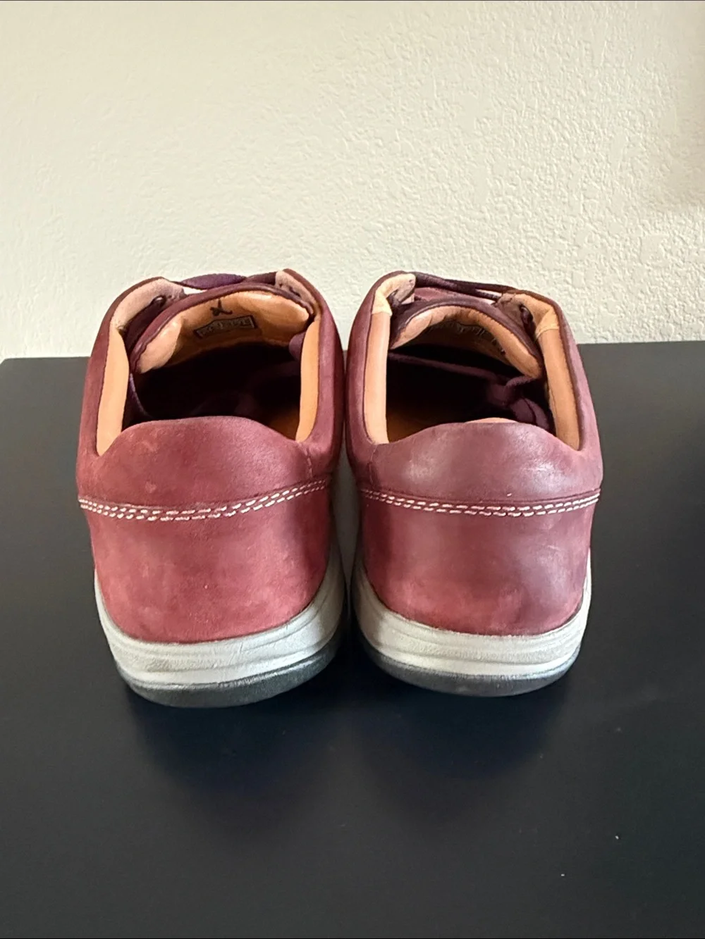 KEEN Women's Burgundy Leather Lace-Up Sneakers